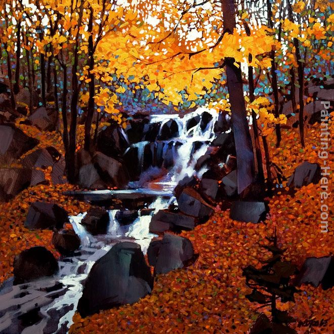 Small Creek in Autumn painting - Michael O'Toole Small Creek in Autumn art painting